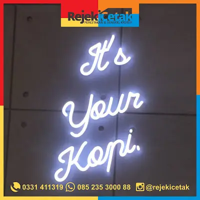 Pesan Neon flex untuk dekorasi, Jadi Spot Foto di Kafe kekinian yang Instagramable