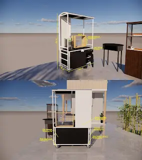 Jasa Pembuatan Rombong(Tempat) Usaha :  Custom Model, Custom Bahan