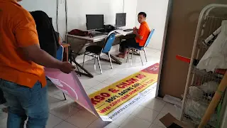 proses pengeringan lem banner