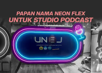 papan nama neonflex studio podcast unej