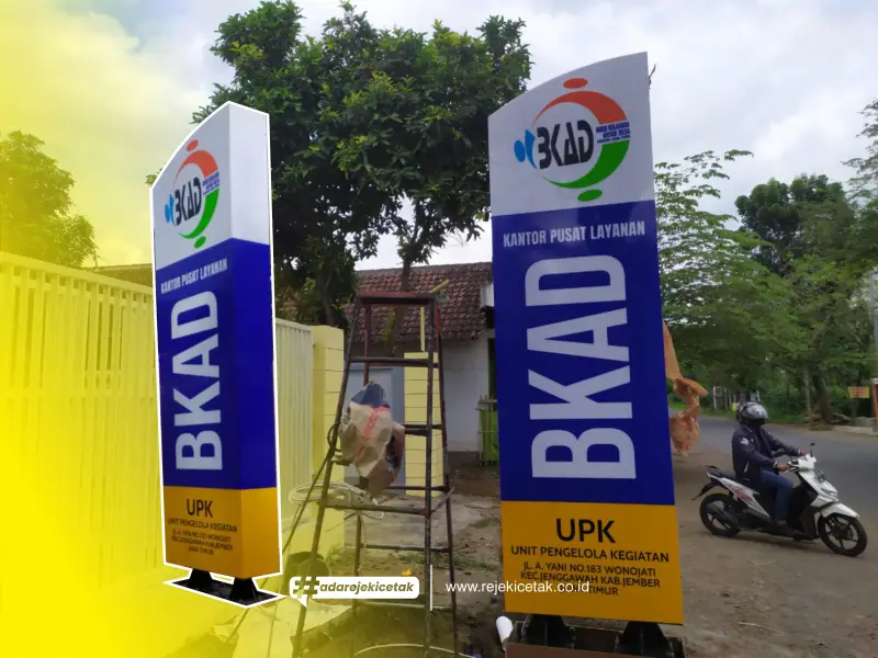 Pemasangan Pylon Sign Akrilik di BKAD Jember