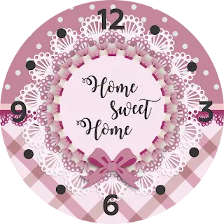 Desain Template Jam Home Sweet full Pink