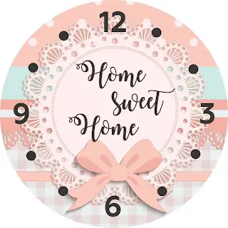 Desain Template Jam Home Sweet Peach