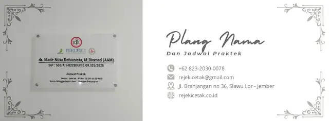 Jasa Custom Plang Nama Akrilik untuk Dokter dan Klinik