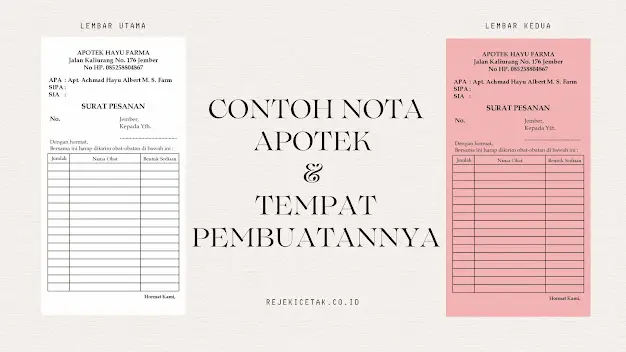 📋 Portofolio Rejeki Cetak: Spesialis Cetak Nota Kesehatan Profesional di Jember & Sekitarnya