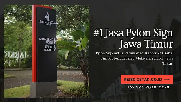 Portofolio : Pylon Sign Perumahan Bernady Land, Tugu Petunjuk Arah Modern dengan Lampu LED Hemat Energi 🏡💡