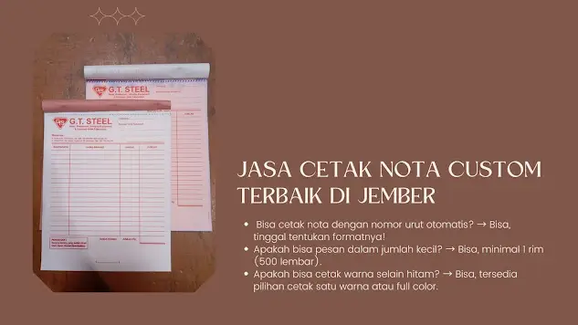 📋 Jasa Cetak Nota Custom di Jember | Rejeki Cetak