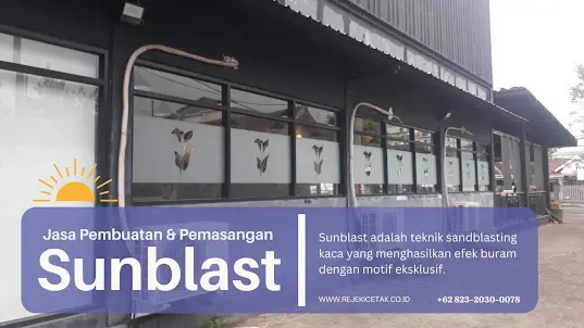 Portofolio: Pembuatan Sunblast(stiker buram kaca) Motif Calla Lily oleh Rejeki Cetak