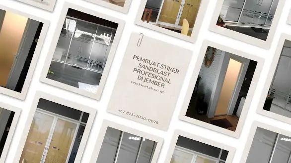 Jasa Pembuat & Pemasangan Sandblast Stiker Buram Kaca di Jember | Solusi Privasi & Estetika