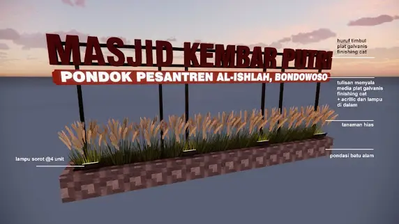 Huruf Timbul PONPES Terbesar di Bondowoso Oleh Kepada Rejeki Cetak