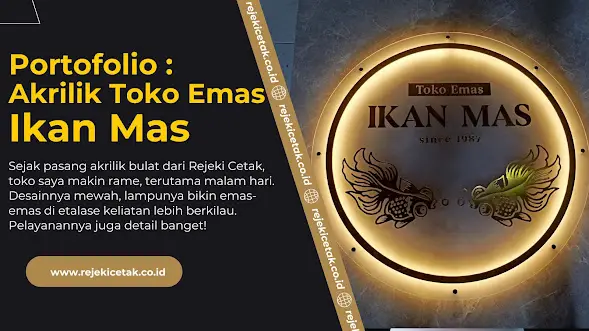 ✨ Kreasi Akrilik Bulat untuk Toko Emas Ikan Mas dengan Sentuhan Mewah & Lampu Kuning Keemasan ✨