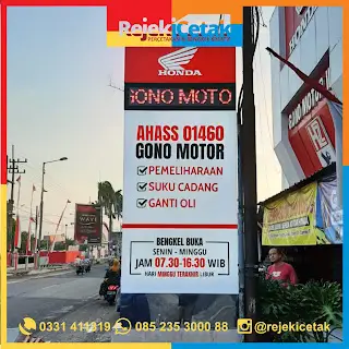 Pylon Signage atau Neon Box? Gono Motor - balung jember