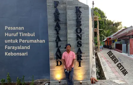 Rejeki Cetak Menerima Pesanan Letter Timbul untuk Perumahan Farayaland Kebonsari