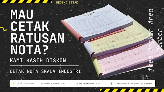 Cetak Nota Skala Industri: Solusi Efisien dengan Diskon Hingga 20% untuk Pemesanan Besar!