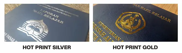 sampul raport hot print silver / gold