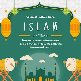 Template gratis Tahun Baru Hijriyah, inspirasi konten 2025, desain Instagram Story kreatif, download template WA Story.