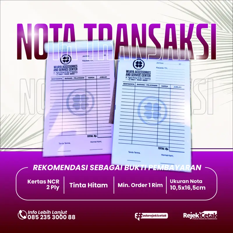 Form NCR (No Carbon Required) - Rejeki Cetak jember