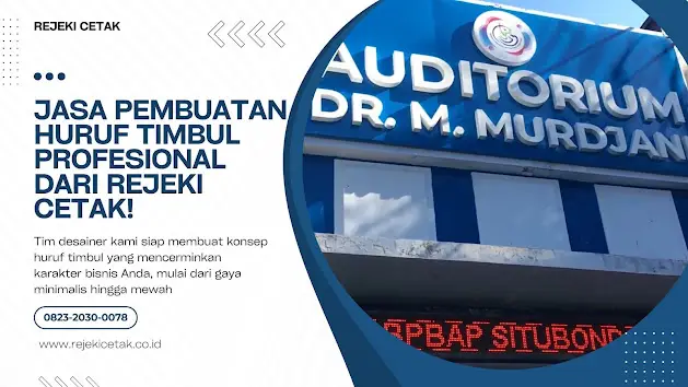 ✨ Tingkatkan Citra Perusahaan Anda dengan Jasa Pembuatan Huruf Timbul Profesional dari Rejeki Cetak! ✨