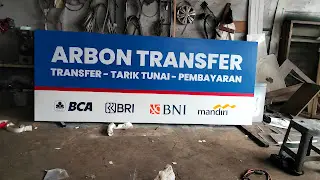 papan nama arbon transfer brilink balung oleh rejeki cetak