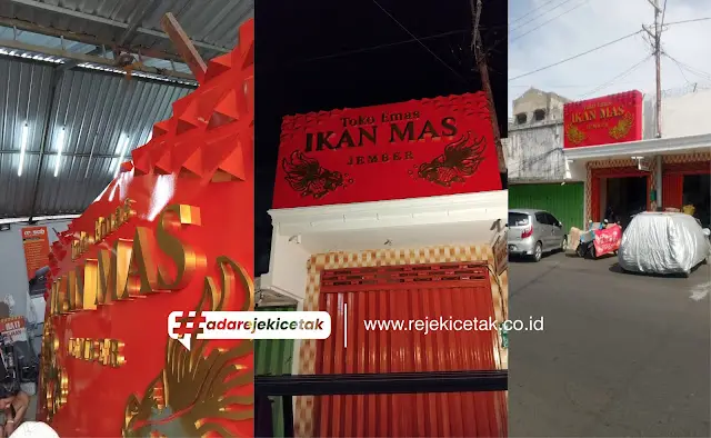 Papan Nama Toko Emas Premium: buatan Rejeki Cetak