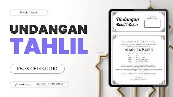 Jasa Buat Undangan Tahlil Daerah Jember, Bondowoso, Banyuwangi